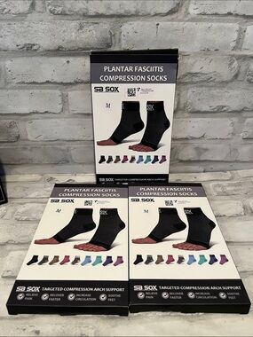 Black Plantar Fasciitis Compression Socks - Targeted Arch Support size medium